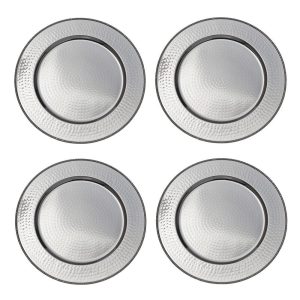 Silver Set of 4 Charger Plates