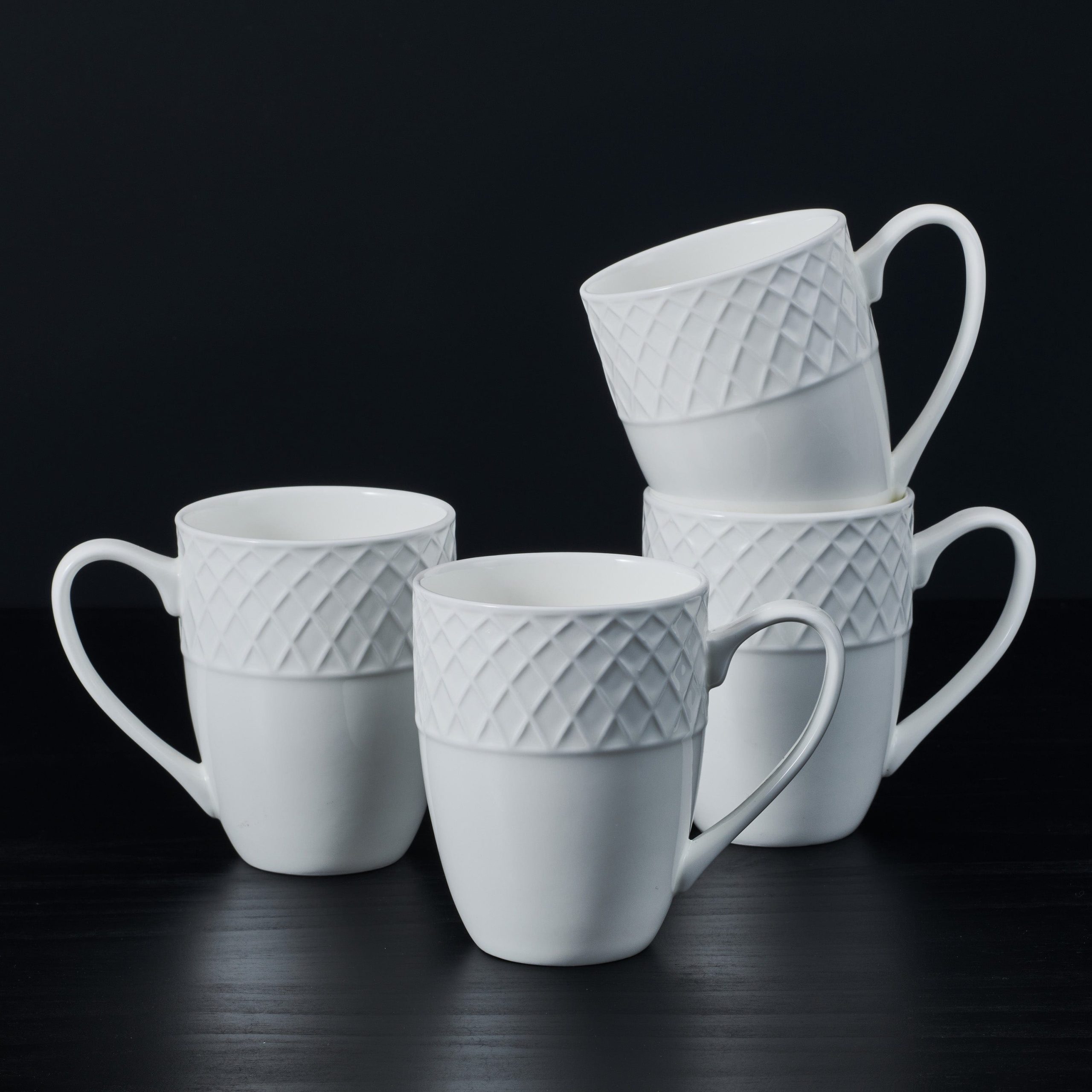 Trellis White Set of 4 Mugs - Image 2