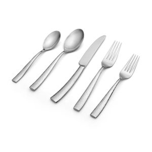 Textured 42 Piece Flatware Set. Service for 8