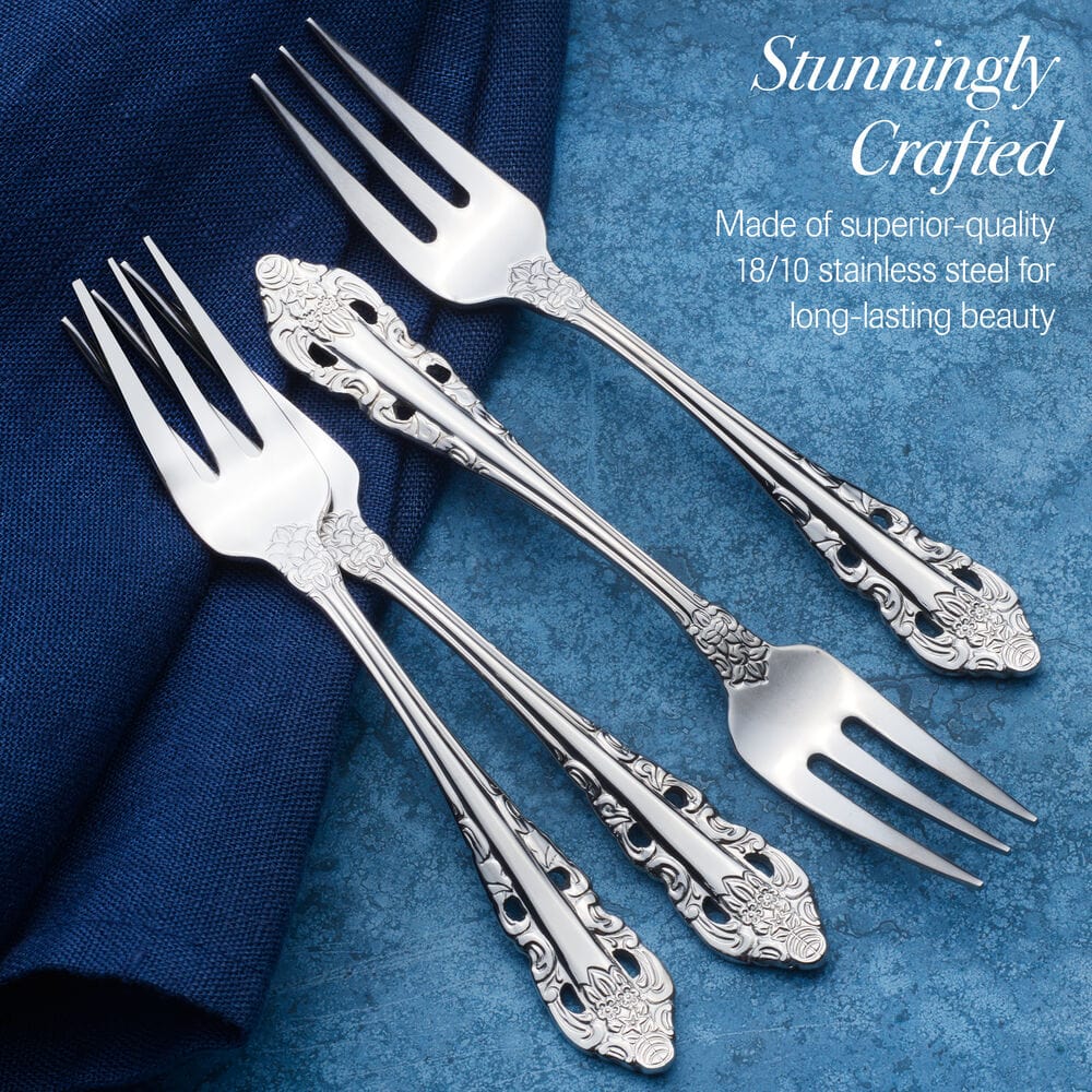 Antique Baroque Set of 4 Appetizer Forks - Image 4