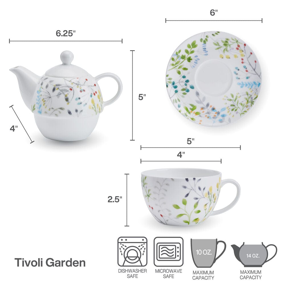 Tivoli Garden Teacup and Tea Server Set for One - Image 4
