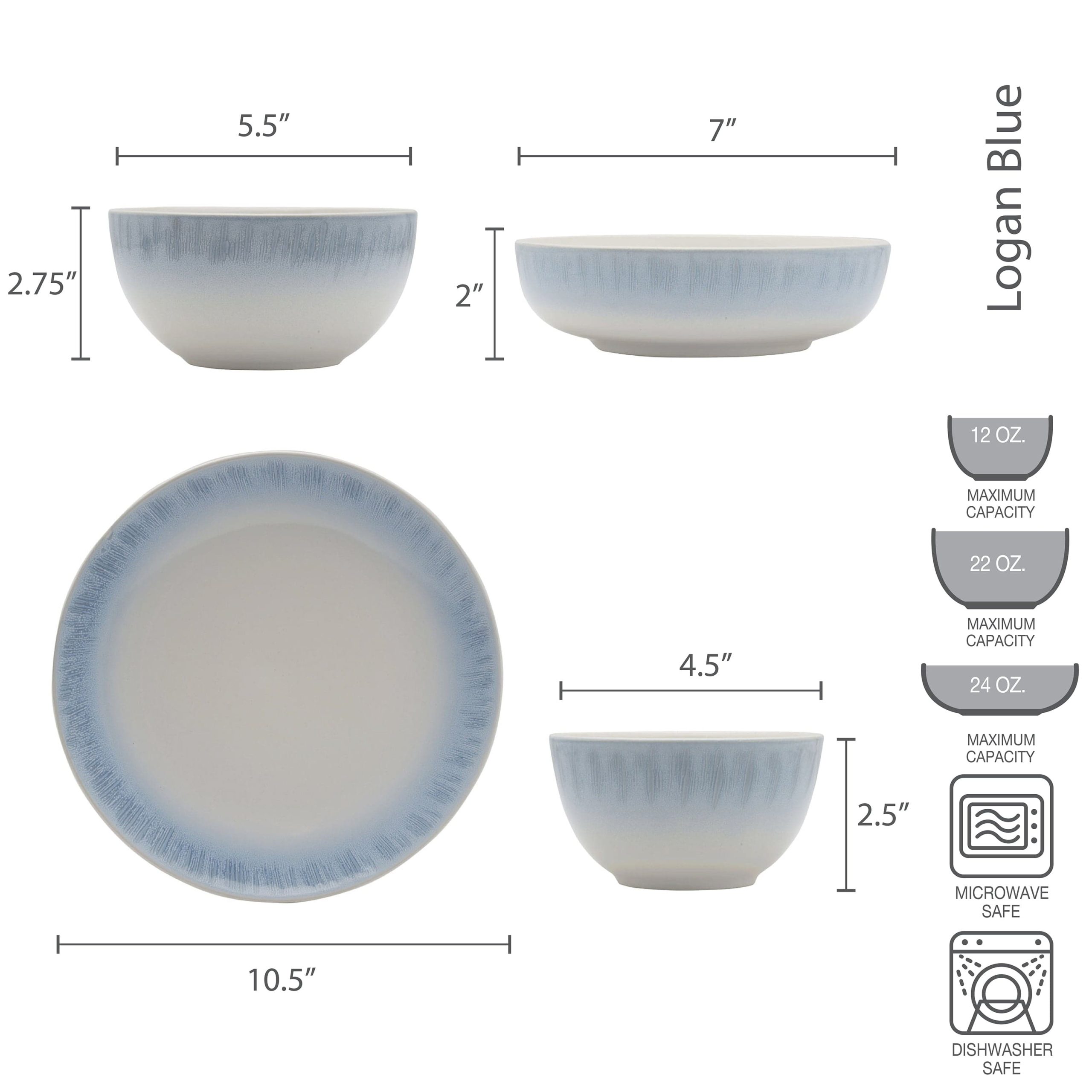 Logan Blue 32 Piece Dinnerware Set. Service for 8 - Image 4