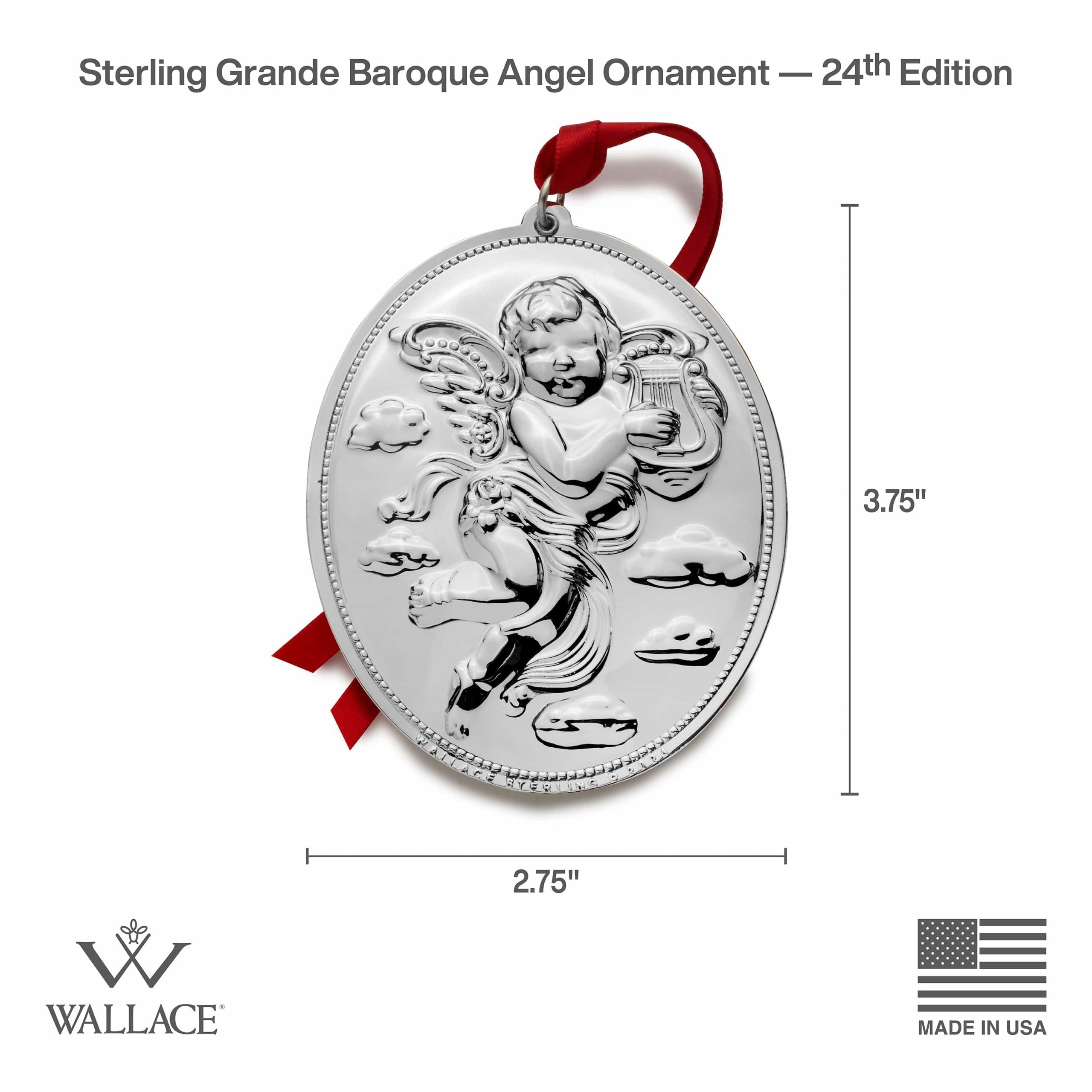 2024 Grande Baroque Sterling Angel Ornament 24th Edition - Image 6