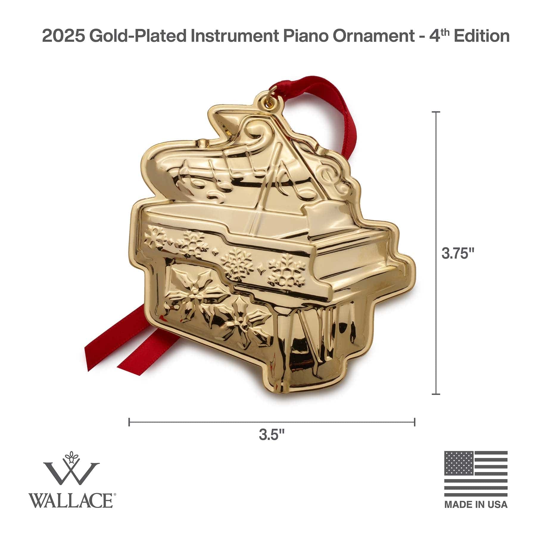 2025 Gold Plate Piano Musical Instrument Ornament 4th Edition - Image 3