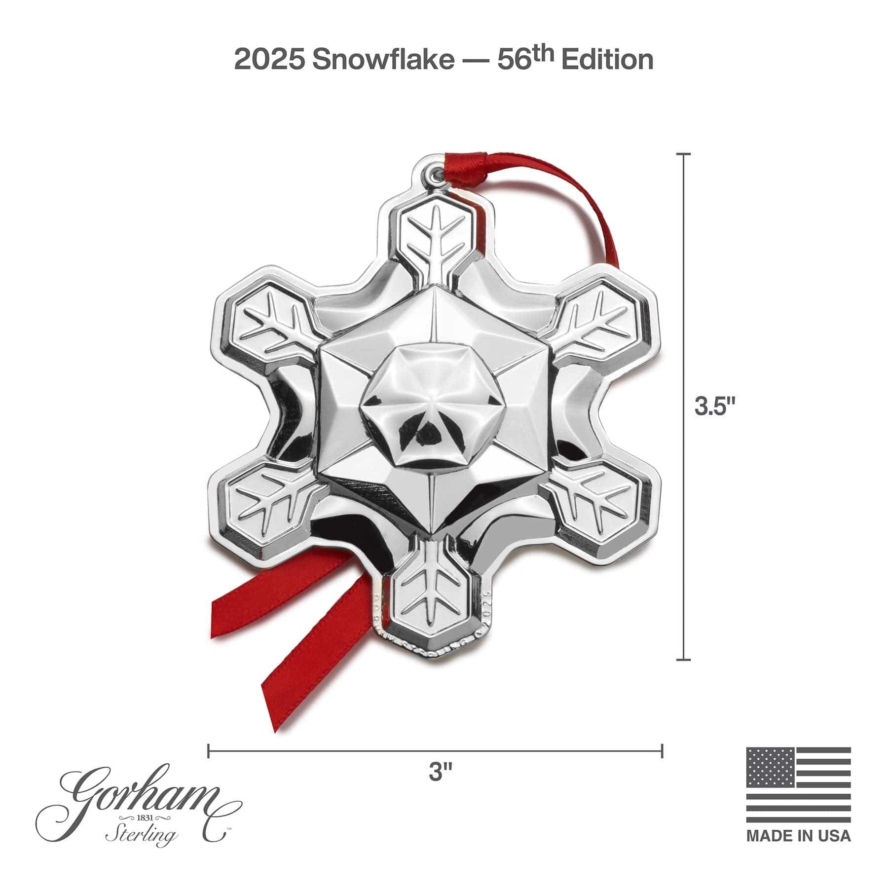 2025 Sterling Snowflake Ornament 56th Edition - Image 3