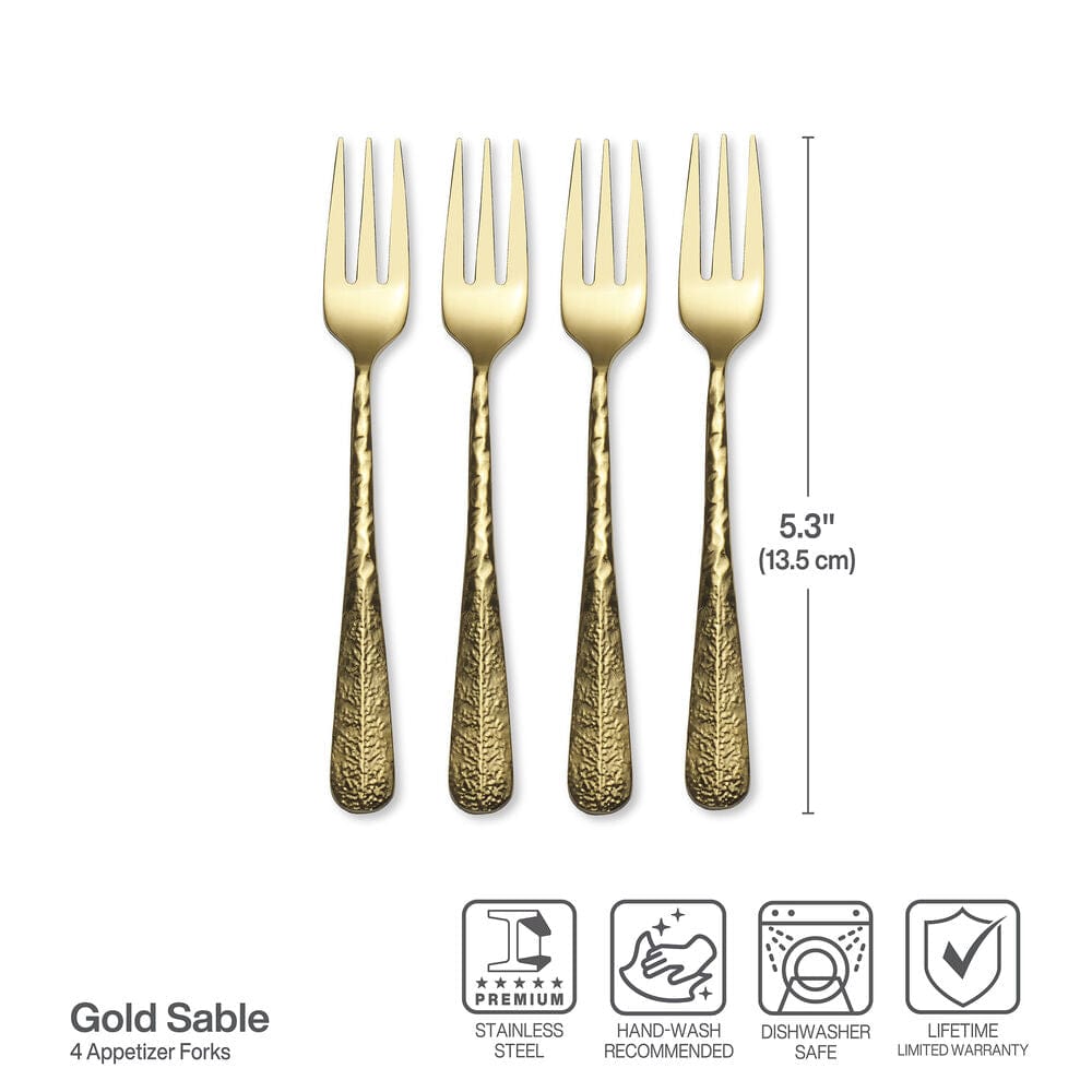 Sable Gold Set of 4 Appetizer Forks - Image 3