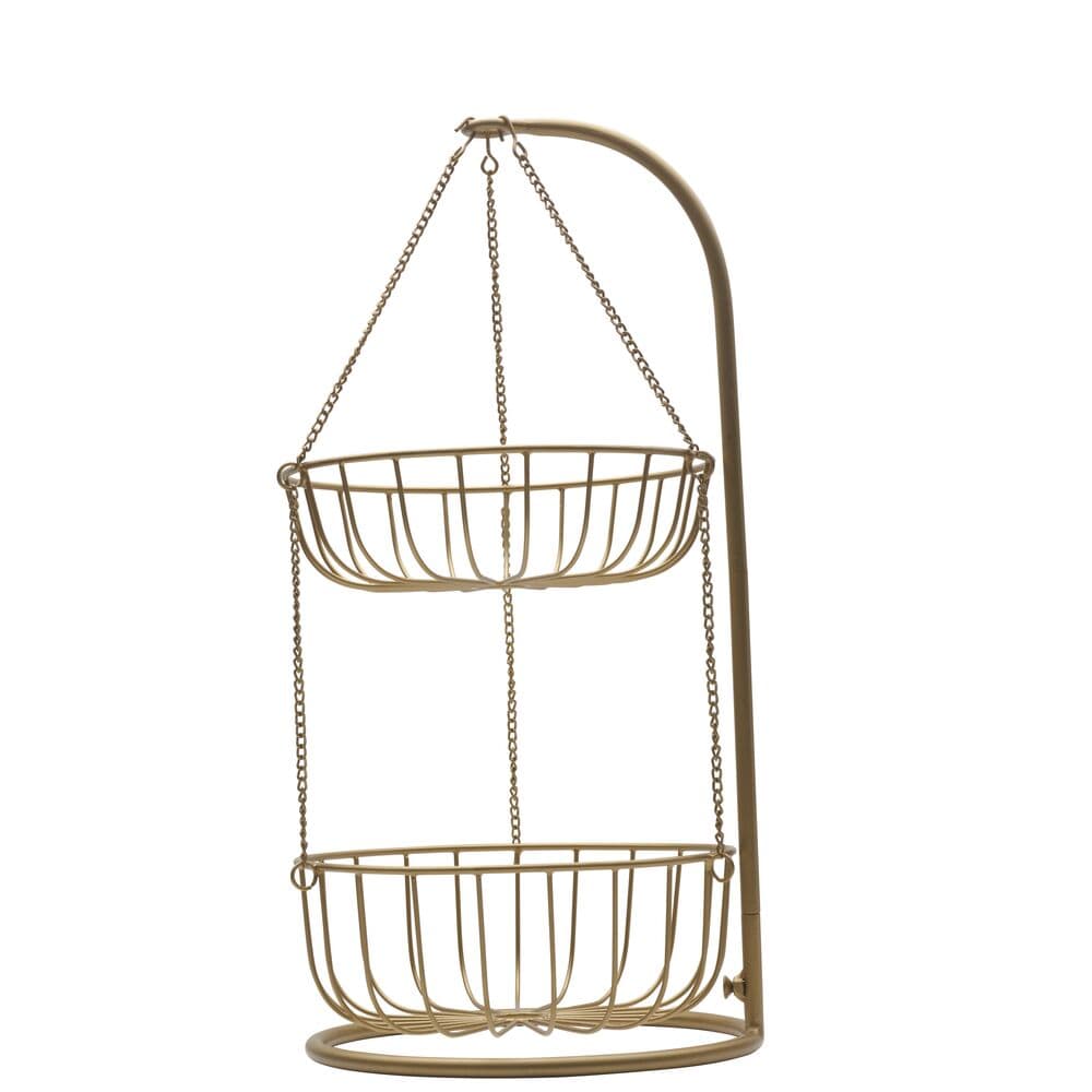 Aztec 2 Tier Hanging Storage Fruit Basket - Image 5