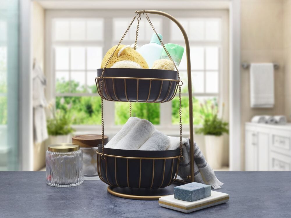 Aztec 2 Tier Hanging Storage Fruit Basket - Image 4