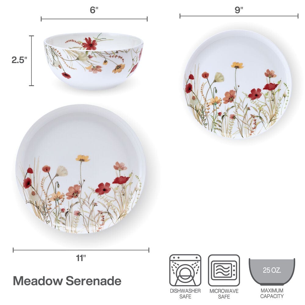 Meadow Serenade 12 Piece Dinnerware Set. Service for 4 - Image 3