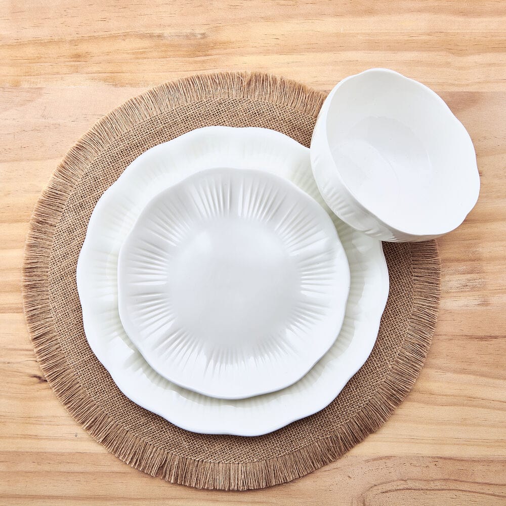 Flora Scalloped 12 Piece Dinnerware Set. Service for 4 - Image 8