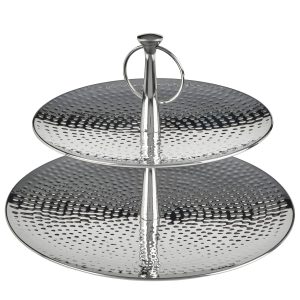 Hammered 2 Tier Serve Tray