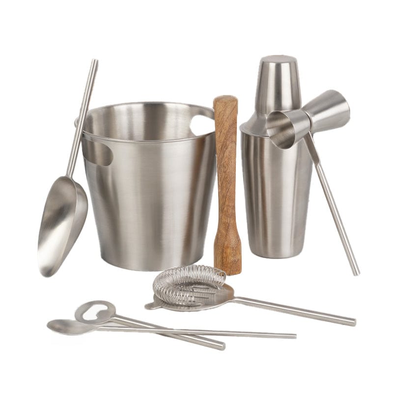 Essentials 8 Piece Barware Cocktail Shaker Bartool Set