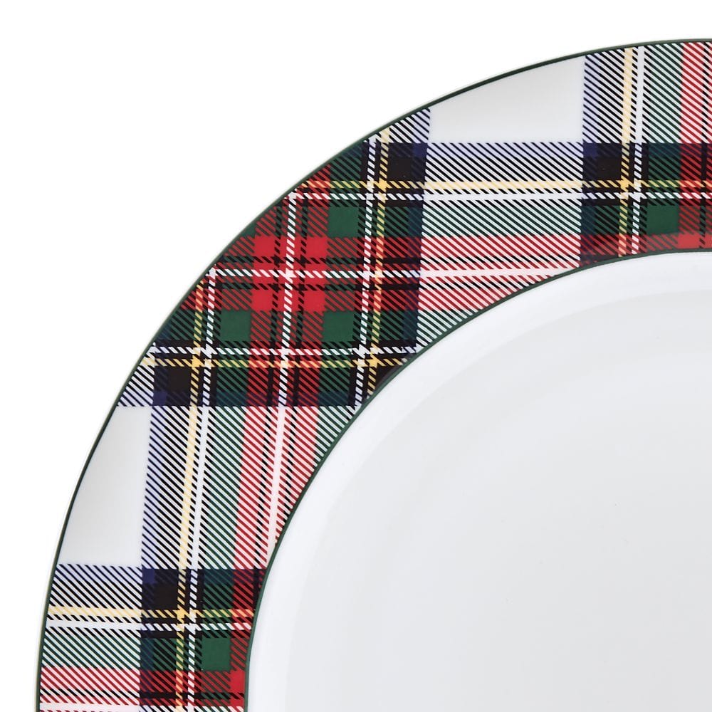 Tartan White Set of 4 Dinner Plates - Image 5