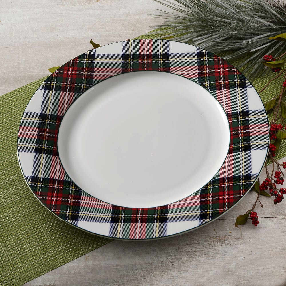 Tartan White Set of 4 Dinner Plates - Image 3