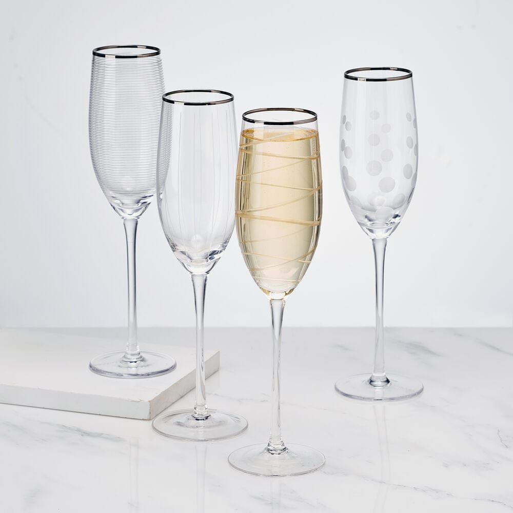 Cheers? Set of 4 Platinum Banded Flutes - Image 2
