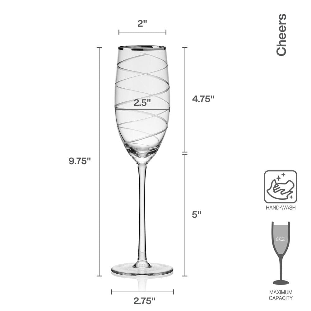Cheers? Set of 4 Platinum Banded Flutes - Image 3
