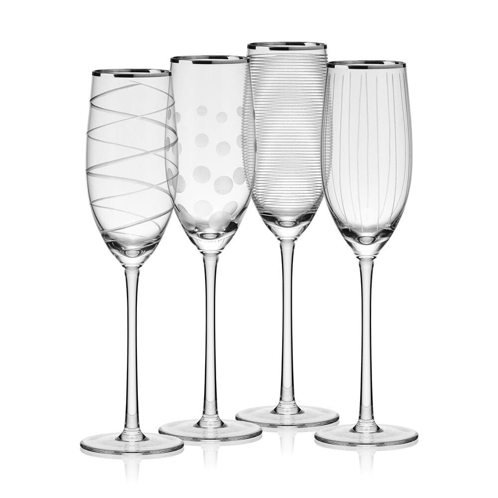Cheers? Set of 4 Platinum Banded Flutes - Image 8