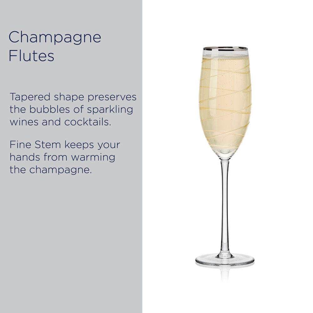 Cheers? Set of 4 Platinum Banded Flutes - Image 4