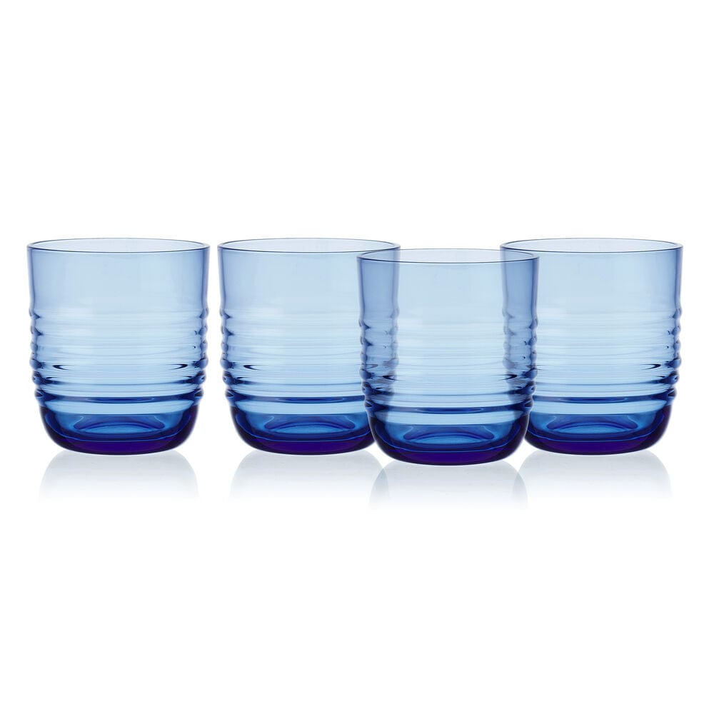 Ciara Cobalt Set of 4 Double Old Fashioned Whiskey Glasses - Image 4