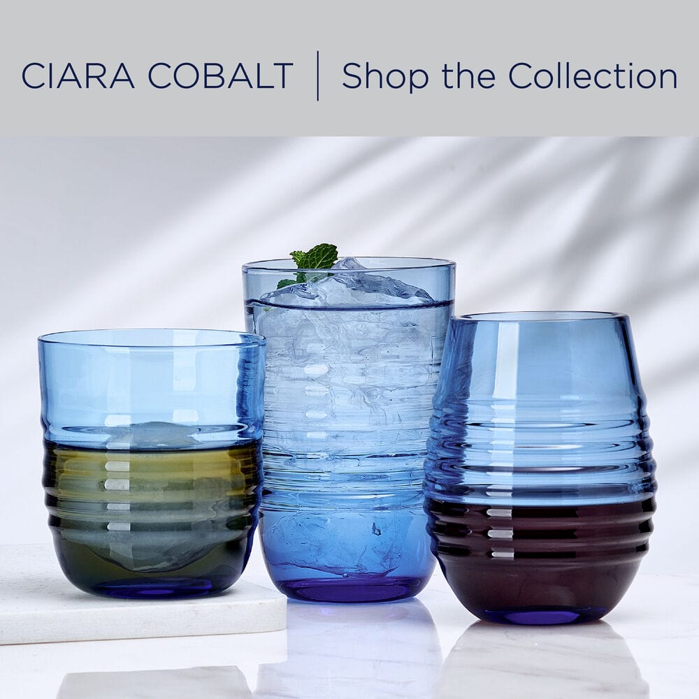 Ciara Cobalt Set of 4 Double Old Fashioned Whiskey Glasses - Image 6