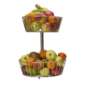 Geneva Nickel 2 Tier Fruit Storage Basket