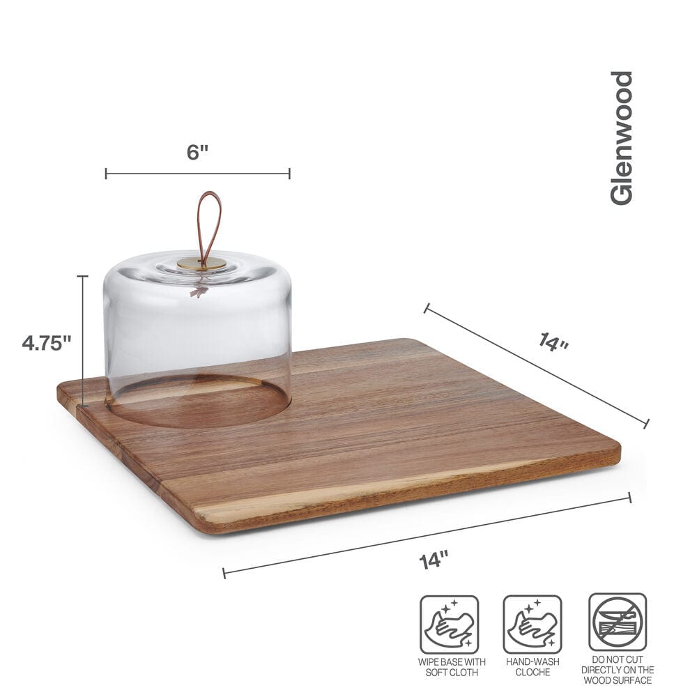 Glenwood Square Serve Board with Glass Dome Cloche - Image 3