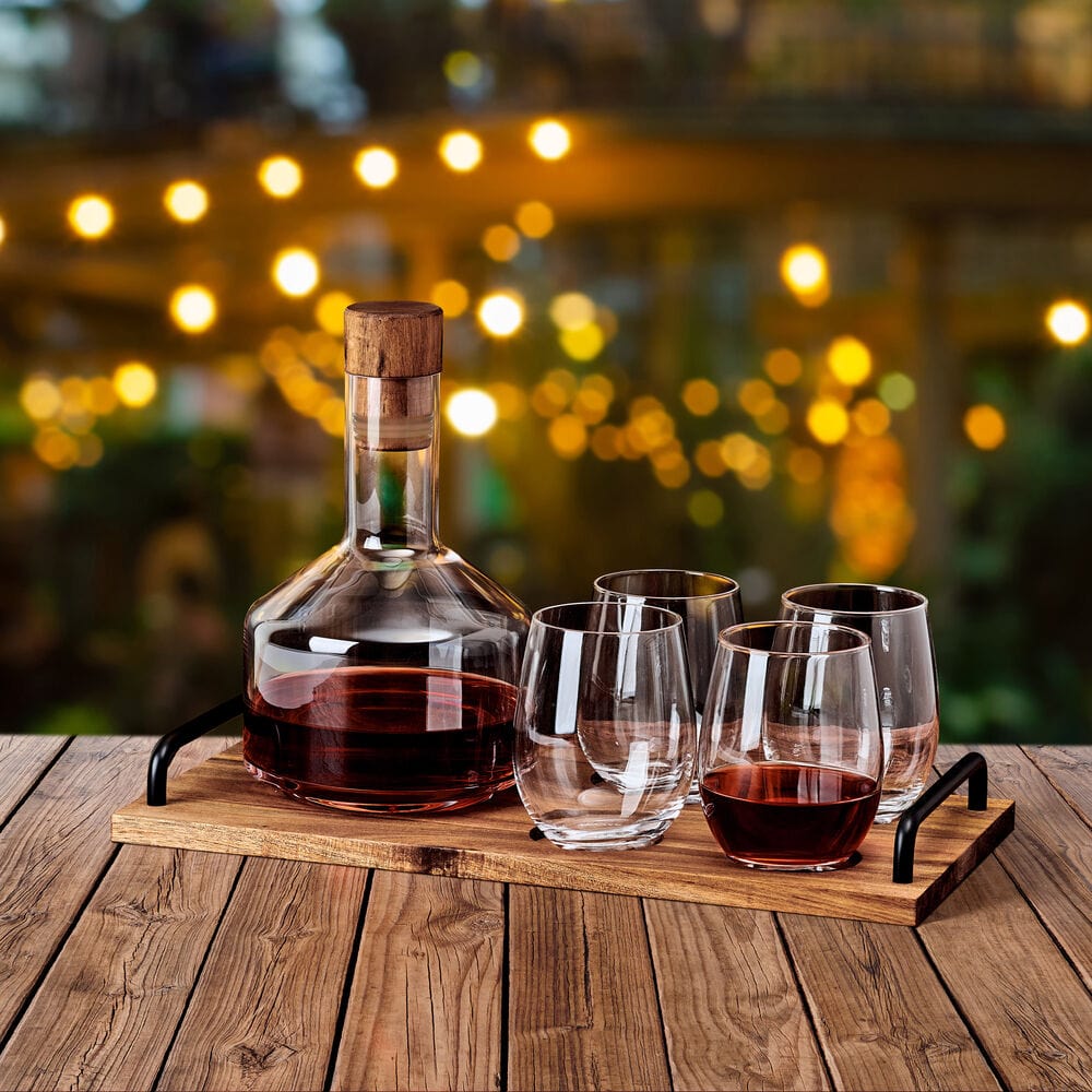 Glenwood 7 Piece Stemless Wine and Decanter Set - Image 2