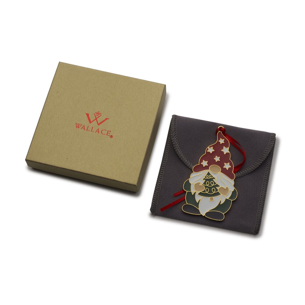 2024 Gold Plate & Enameled Wonders of Christmas 15th Edition Gnome Ornament - Image 4