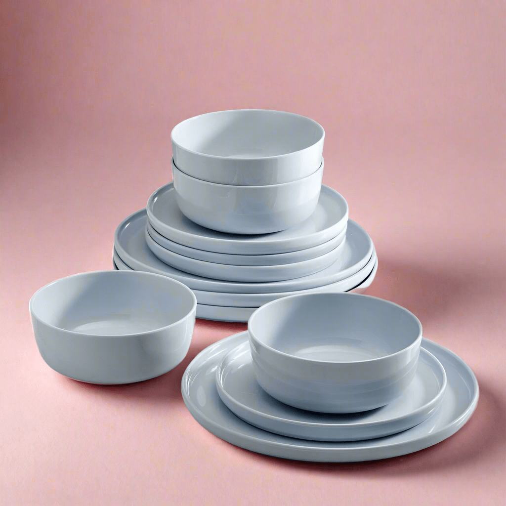 Madison 12 Piece Misty Blue Dinnerware Set. Service for 4 - Image 3