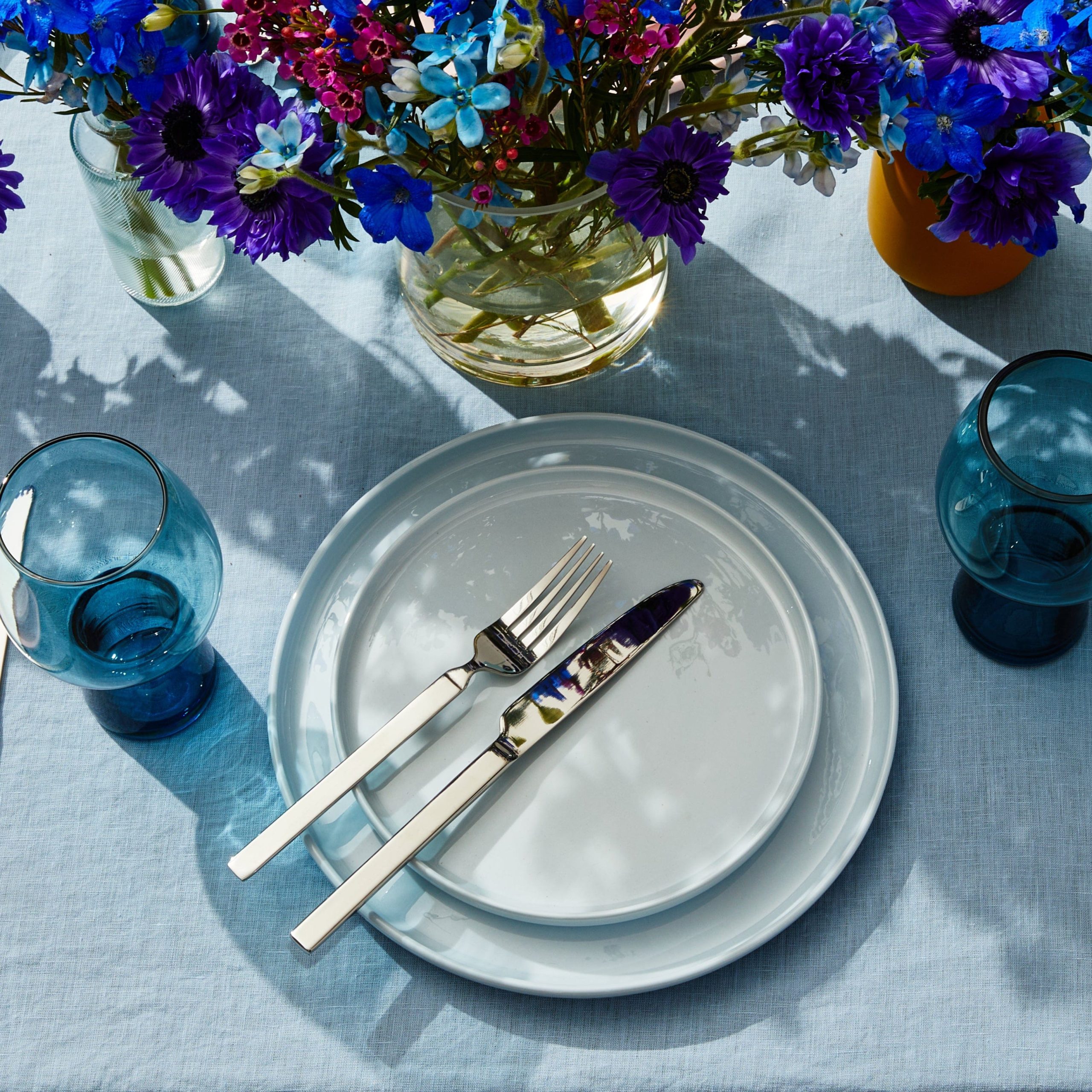 Madison 12 Piece Misty Blue Dinnerware Set. Service for 4 - Image 2