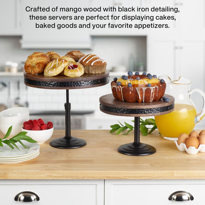 Rustic Set of 2 Adjustable Serving Platter Cake Stands - Image 6