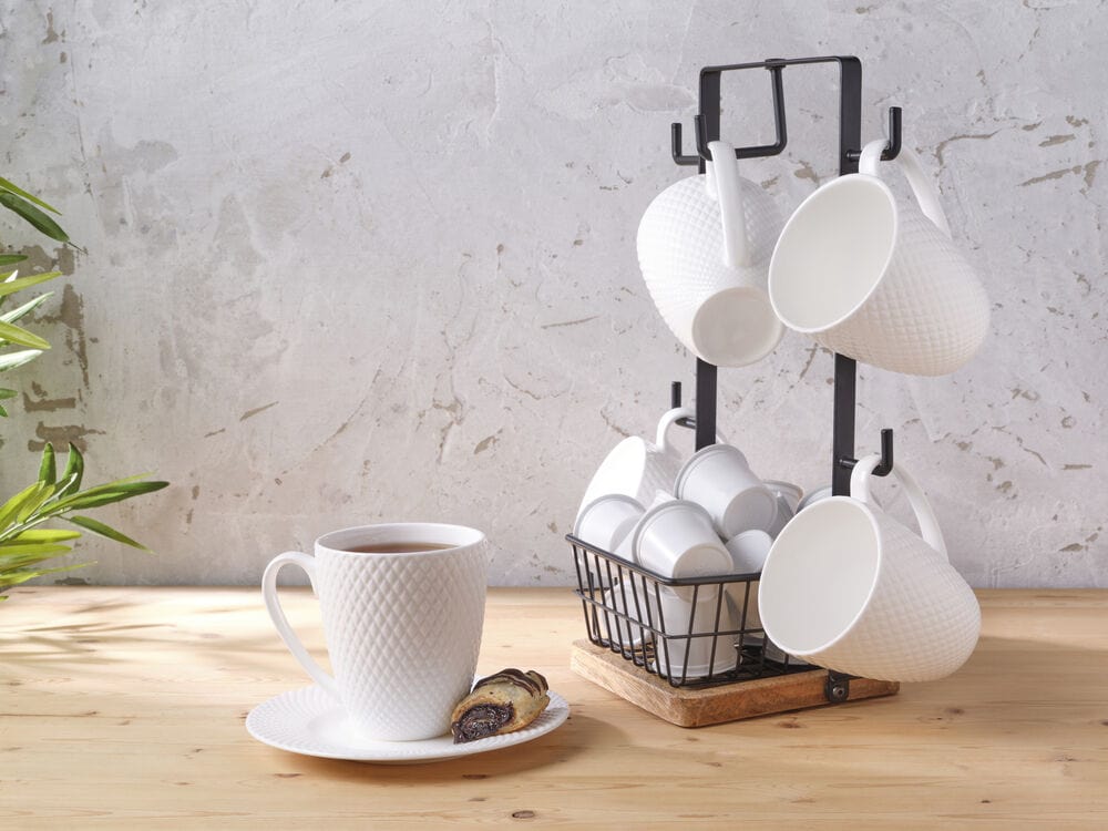 Stella Mug Tree with Storage Basket - Image 3