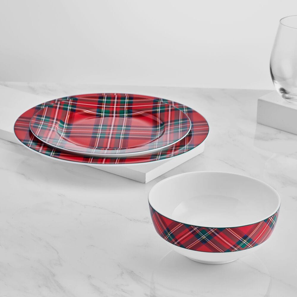 Tartan Red 24 Piece Dinnerware Set. Service for 8 - Image 4