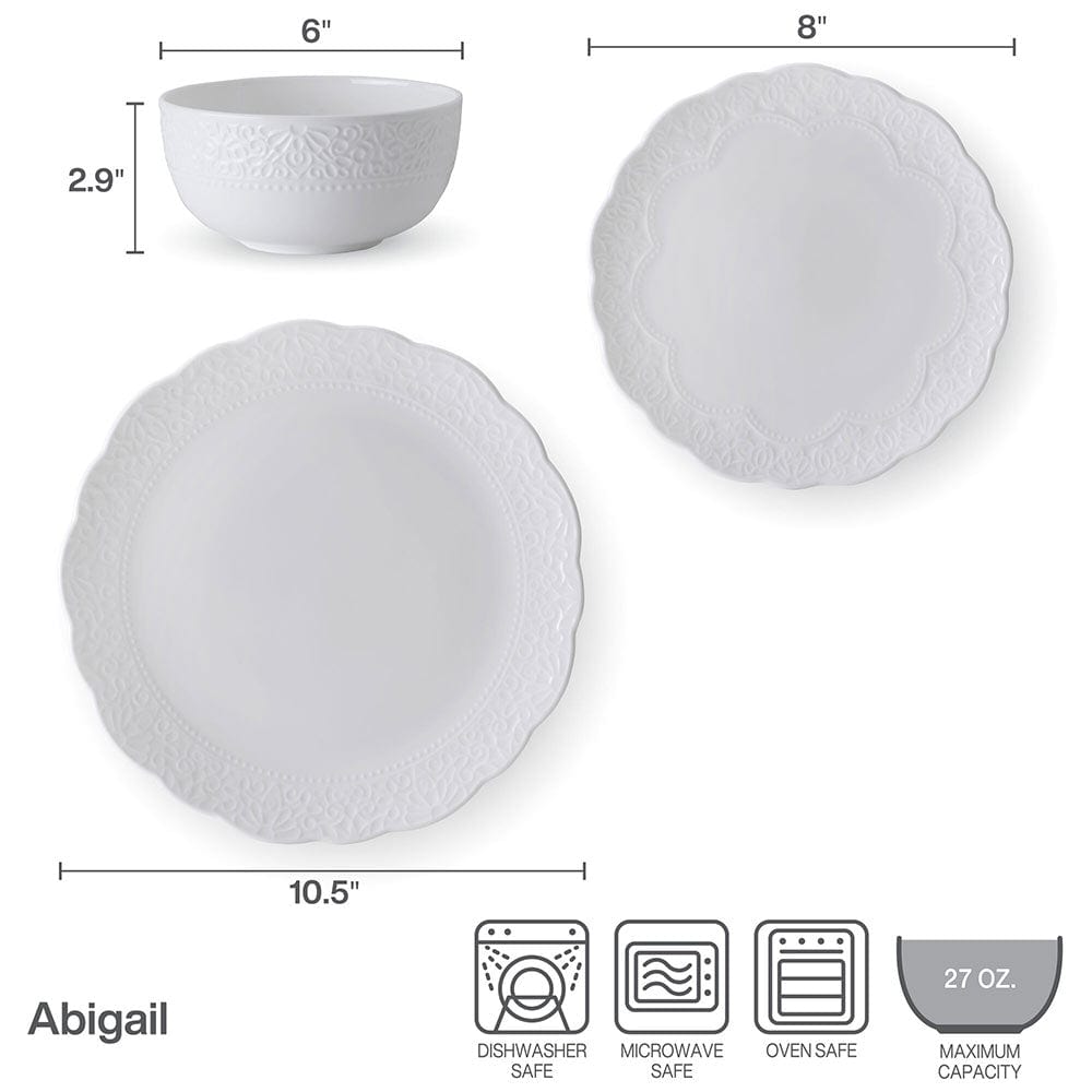 Abigail 12 Piece Dinnerware Set. Service for 4 - Image 4