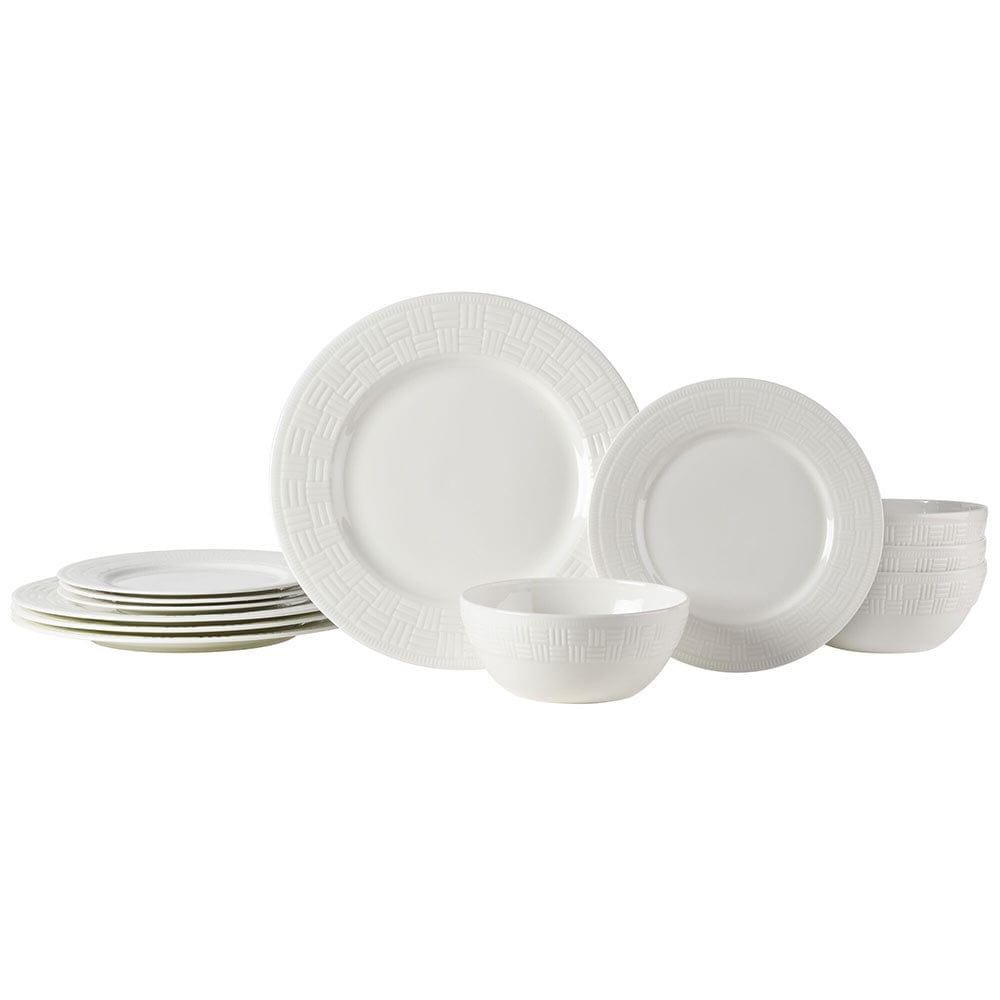 Ashlyn Vegan Bone? 12 Piece Dinnerware Set. Service for 4