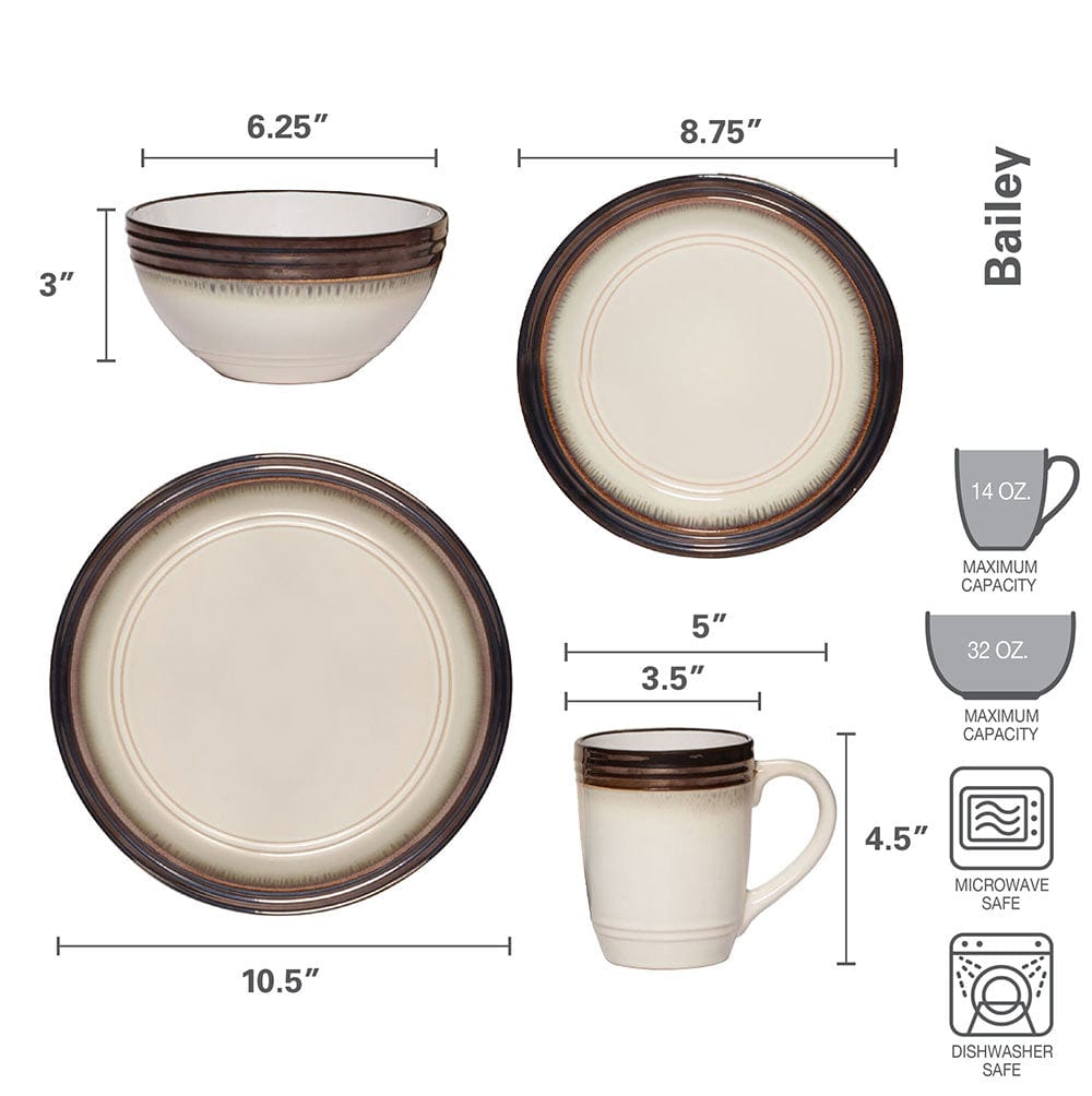 Bailey 16 Piece Dinnerware Set. Service for 4 - Image 5