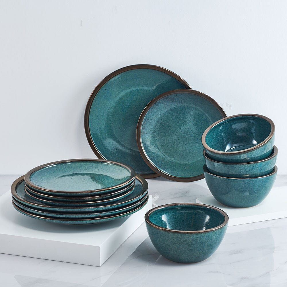 Barrett Green 12 Piece Dinnerware Set. Service for 4 - Image 2
