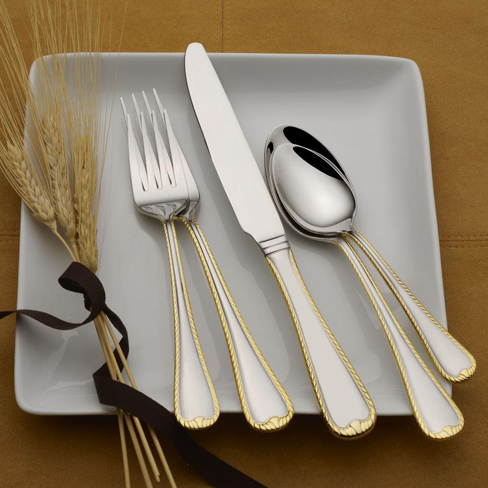Cameo Gold 65 Piece Flatware Set. Service for 12 - Image 4