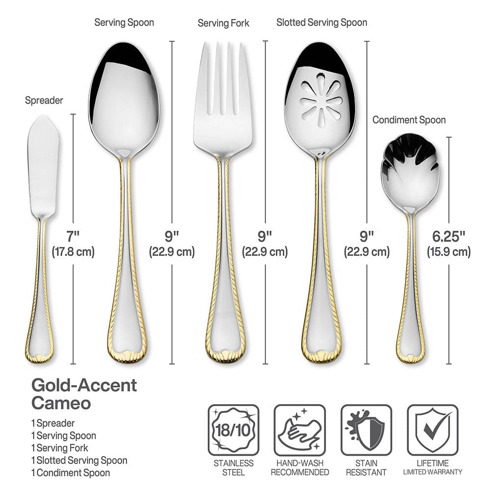 Cameo Gold 65 Piece Flatware Set. Service for 12 - Image 6