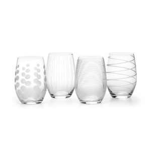 Cheers? Set of 4 Stemless Wine Glasses