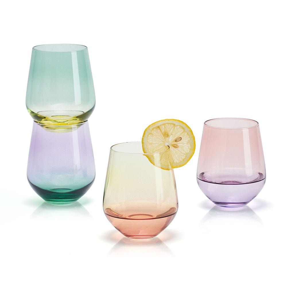 Chroma Set of 4 Stemless Wine Glasses - Image 4