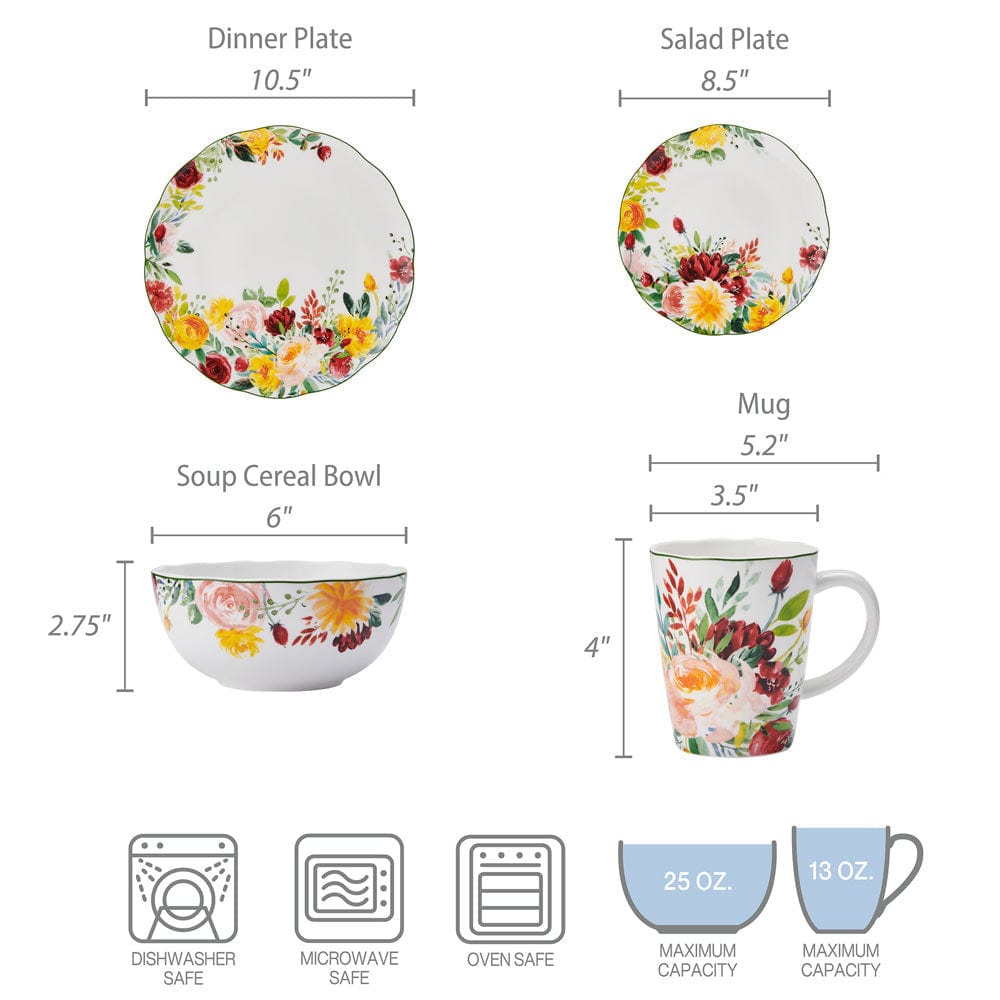 Clara 16 Piece Dinnerware Set. Service for 4 - Image 5