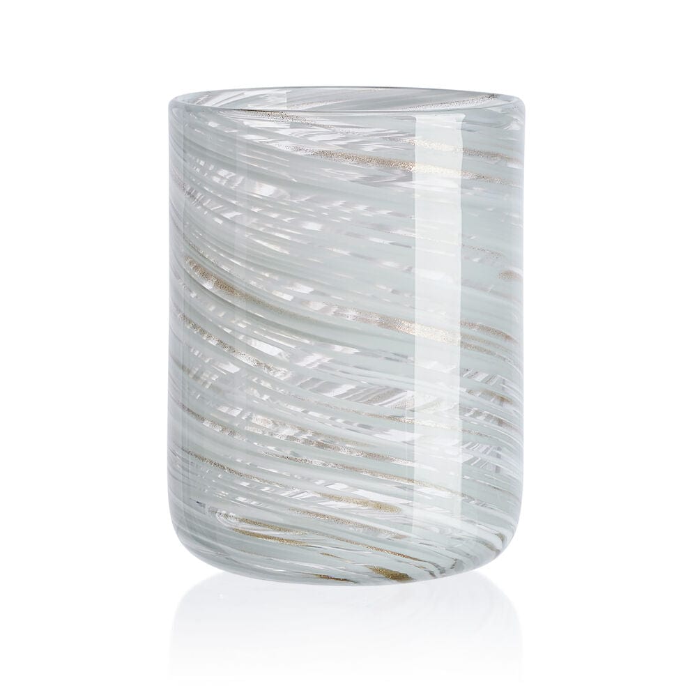 Color Swirl Gray Set of 4 Double Old Fashioned Glasses - Image 3