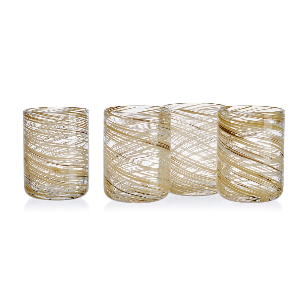 Color Swirl Honey Set of 4 Double Old Fashioned Glasses - Image 3