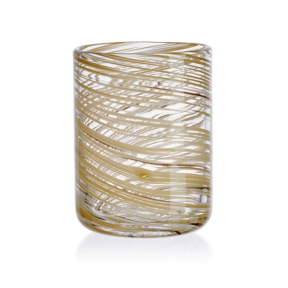 Color Swirl Honey Set of 4 Double Old Fashioned Glasses - Image 4