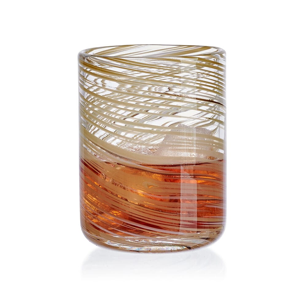 Color Swirl Honey Set of 4 Double Old Fashioned Glasses - Image 5