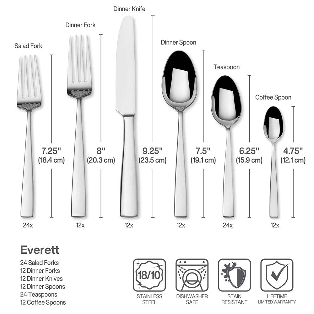 Everett 101 Piece Flatware Set. Service for 12 - Image 4