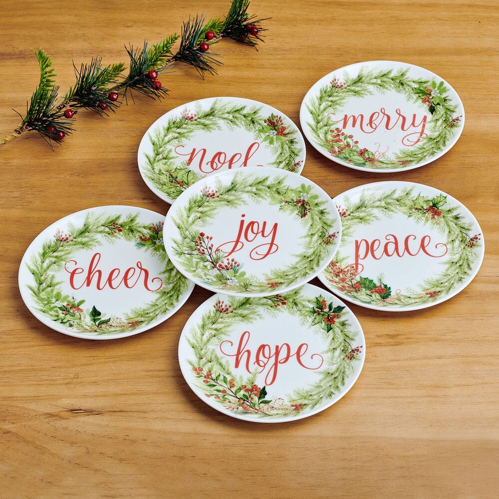Festive Garland Set of 6 Appetizer Plates - Image 10