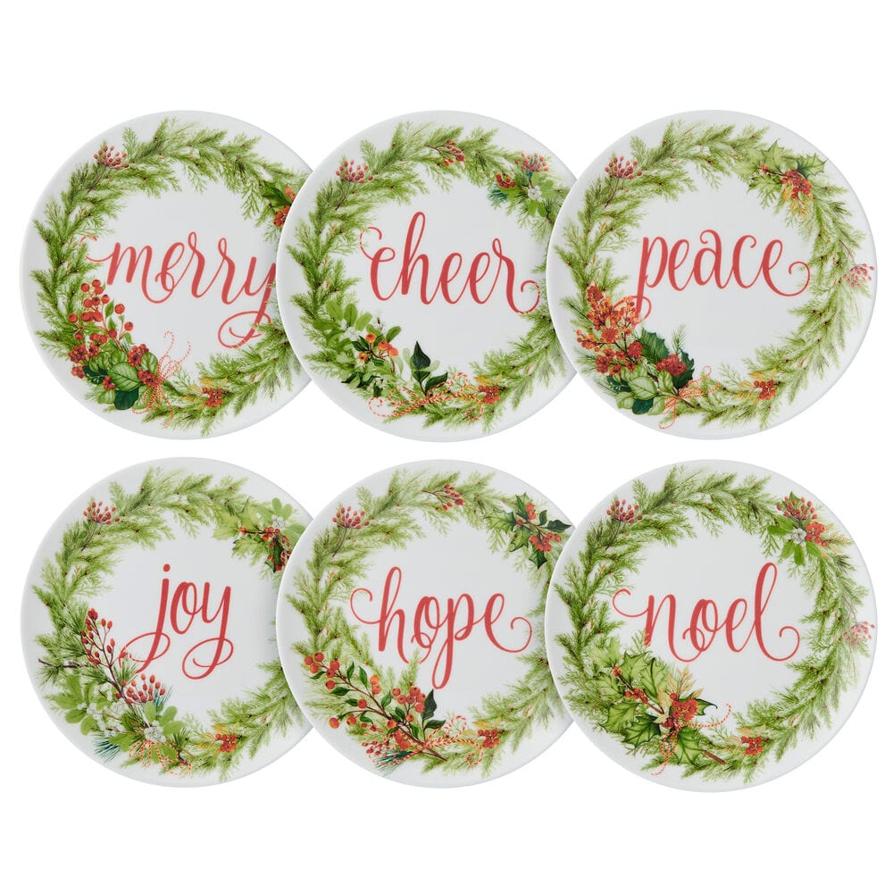Festive Garland Set of 6 Appetizer Plates - Image 11
