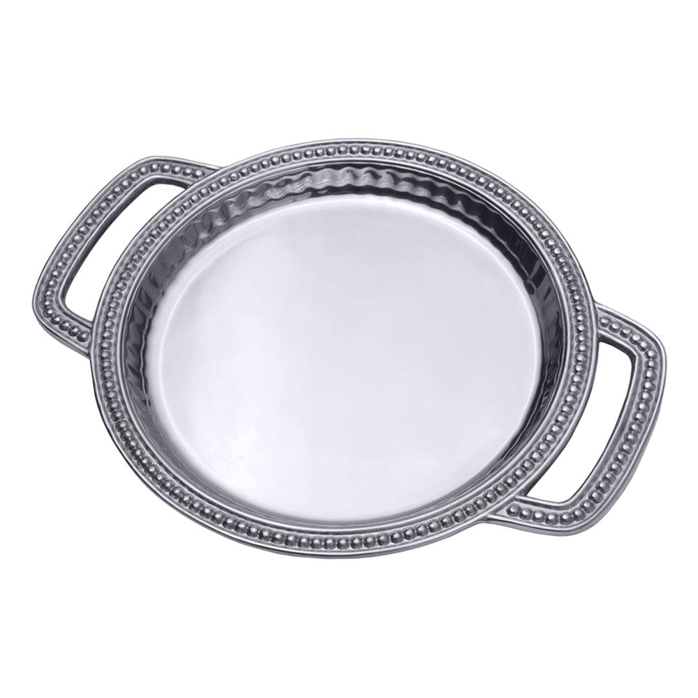 Flutes & Pearls Small Round Handled Tray